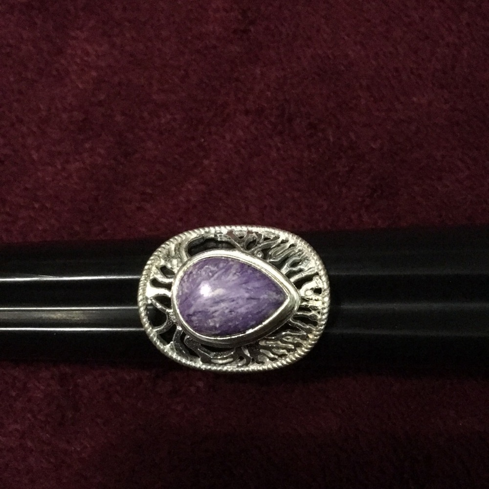 AFRICAN Charoite Sterling Silver Ring Size 9